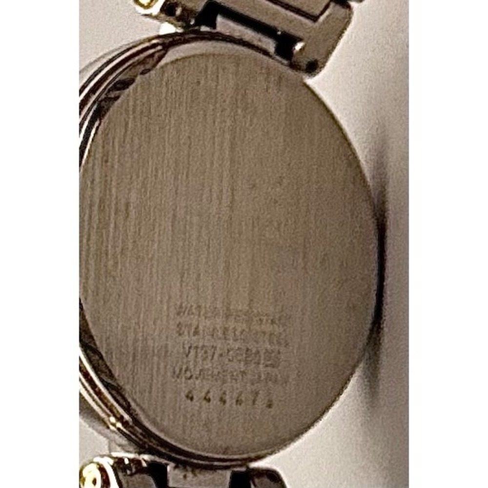 Seiko Solar Women's Two Tone Watch V117-0CF0 Roman Numeral Date Bracelet - Picture 8 of 11